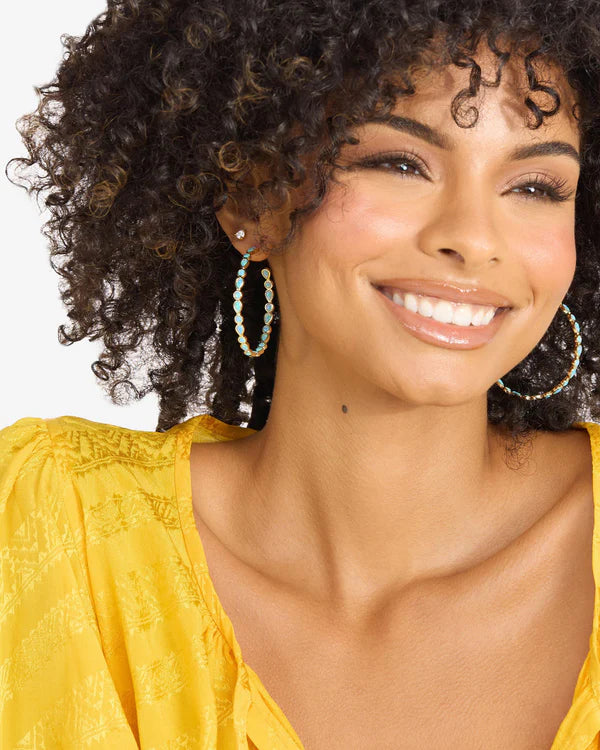 Isla Hoops 2" Gold-Blue Opal