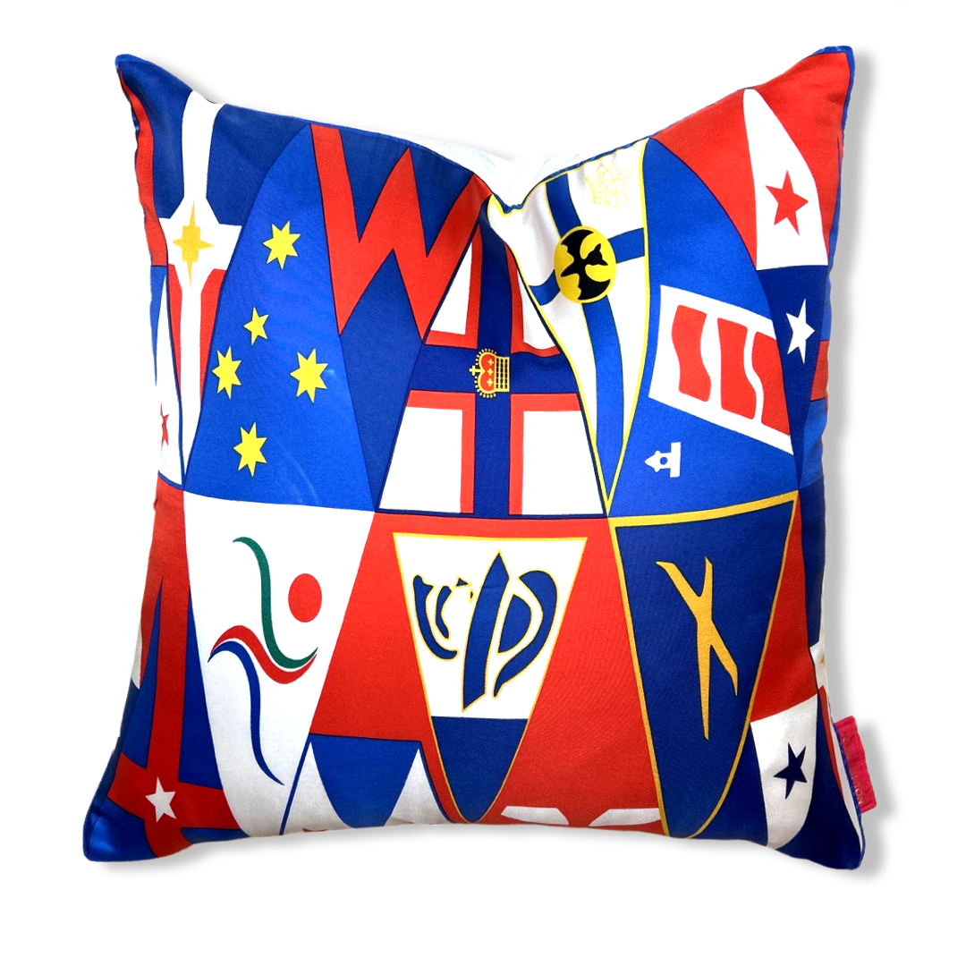 LV Cup 2000 Vintage Silk Scarf Pillow 20"