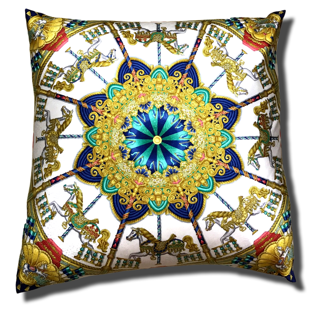 Luna Park Vintage Silk Scarf Pillows 24"
