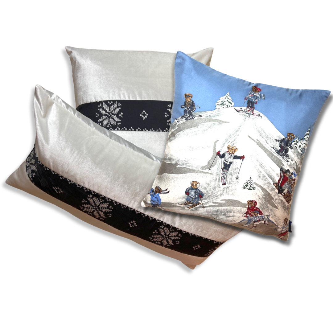 Polo Bear Ski Sweater Silk Scarf Pillows