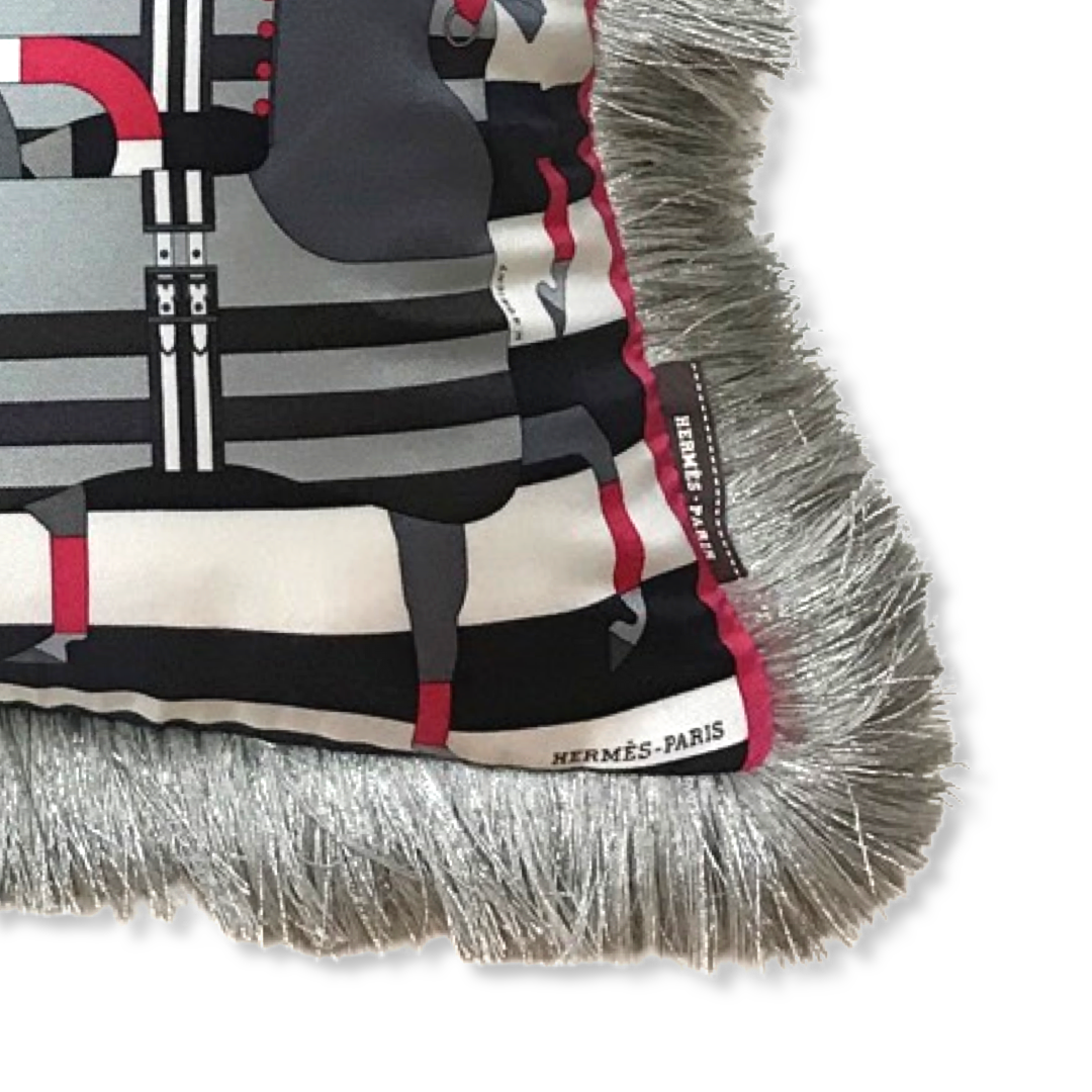 Rocabar Noir Vintage Silk Scarf Pillow 19"