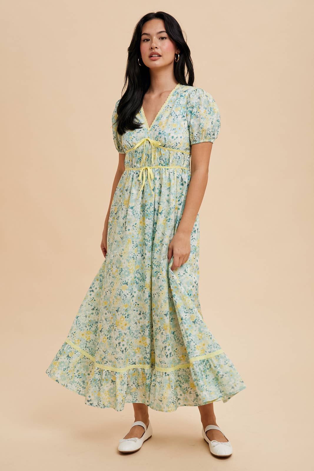 BOW FLORAL DRESS