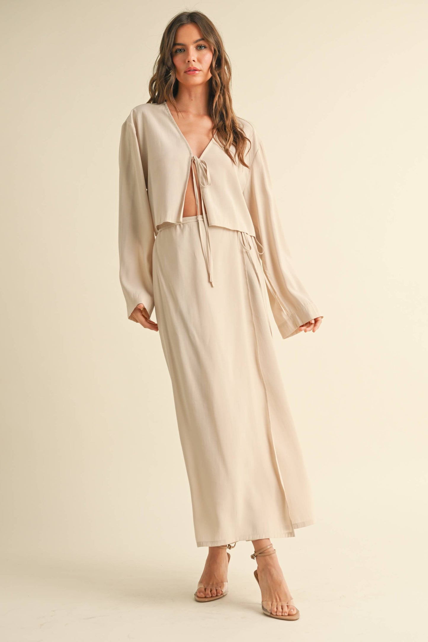 S5514ST TENCEL FABRIC LONG WRAP SKIRT