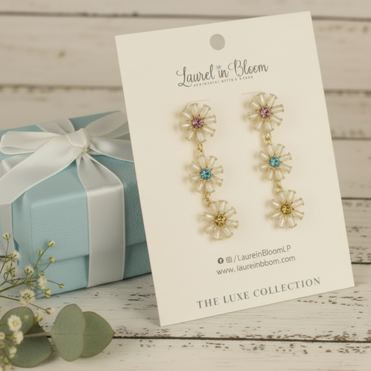Sunlit Daisy Cascade Earrings