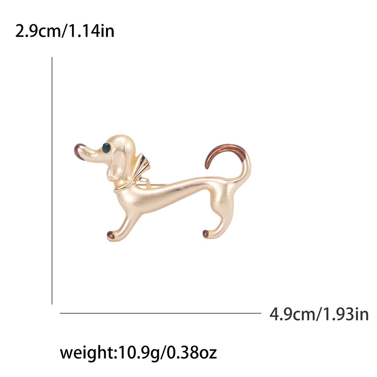 Cute Enamel Dachshund Dog Brooch, Stylish Dog Lapel Pin