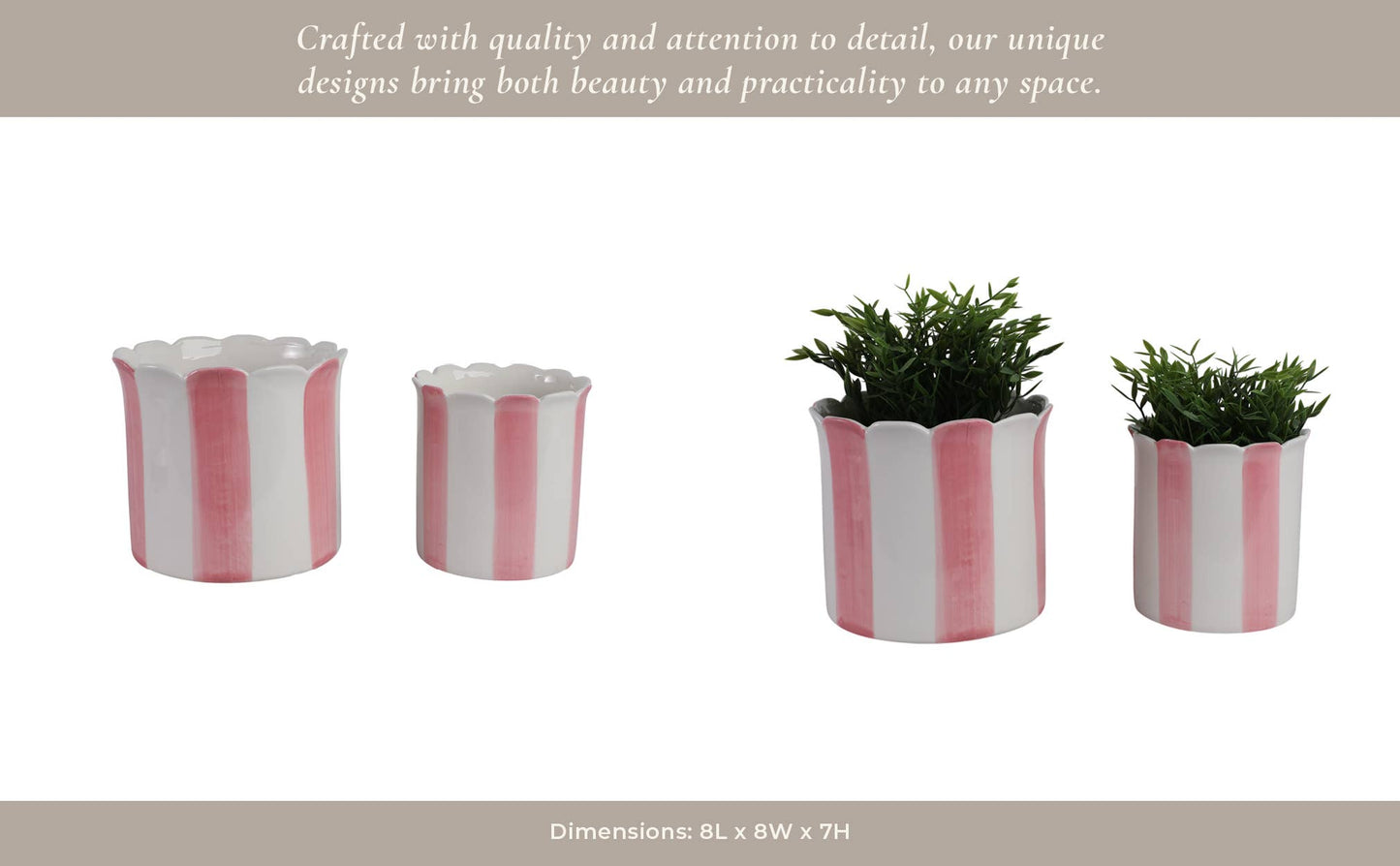 Pink Ceramic Striped Scallop,