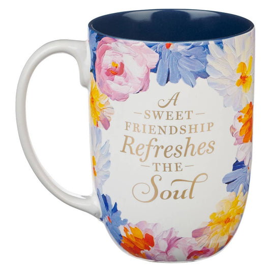 Mug Painted Floral Sweet Friendship