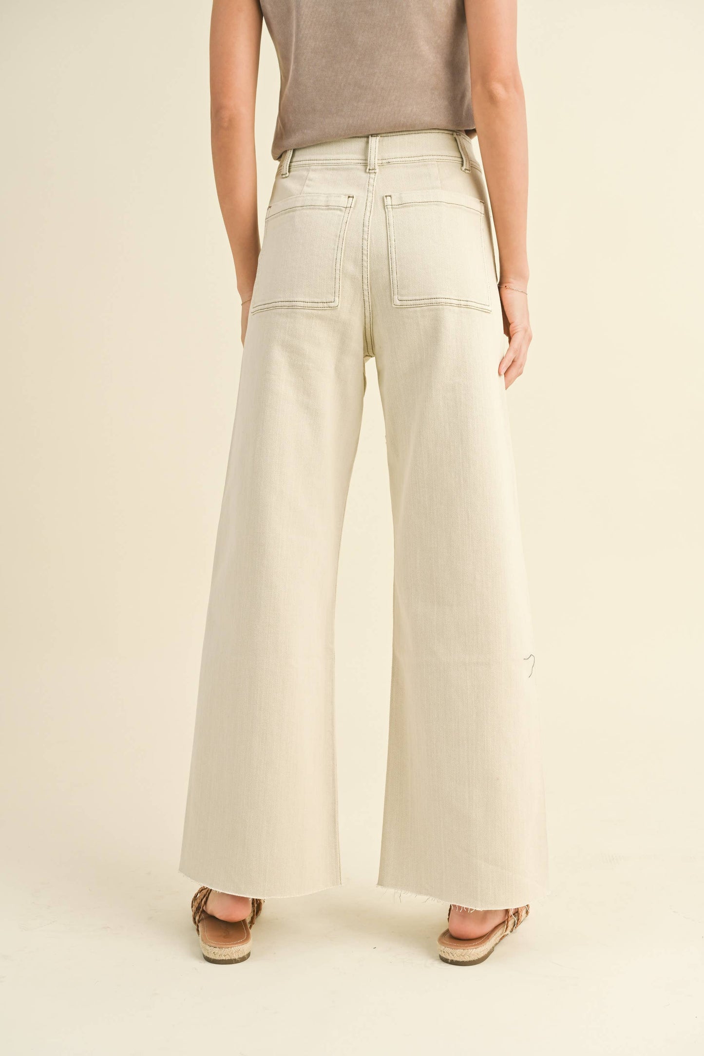 MMP1913 STRAIGHT WIDE LEG PANTS WITH FRONT POCKET