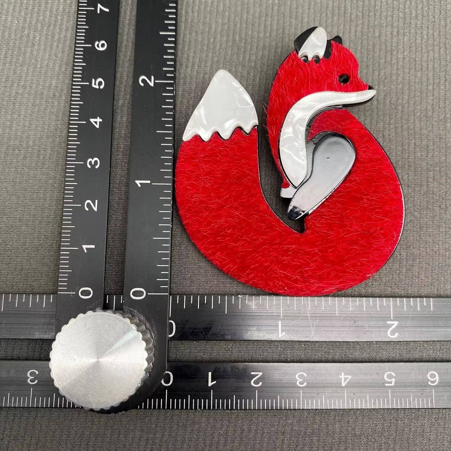 Red Acrylic Fox Brooch