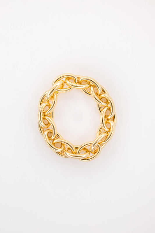 18K Gold Plated Chunky Chain Stretch Bracelet