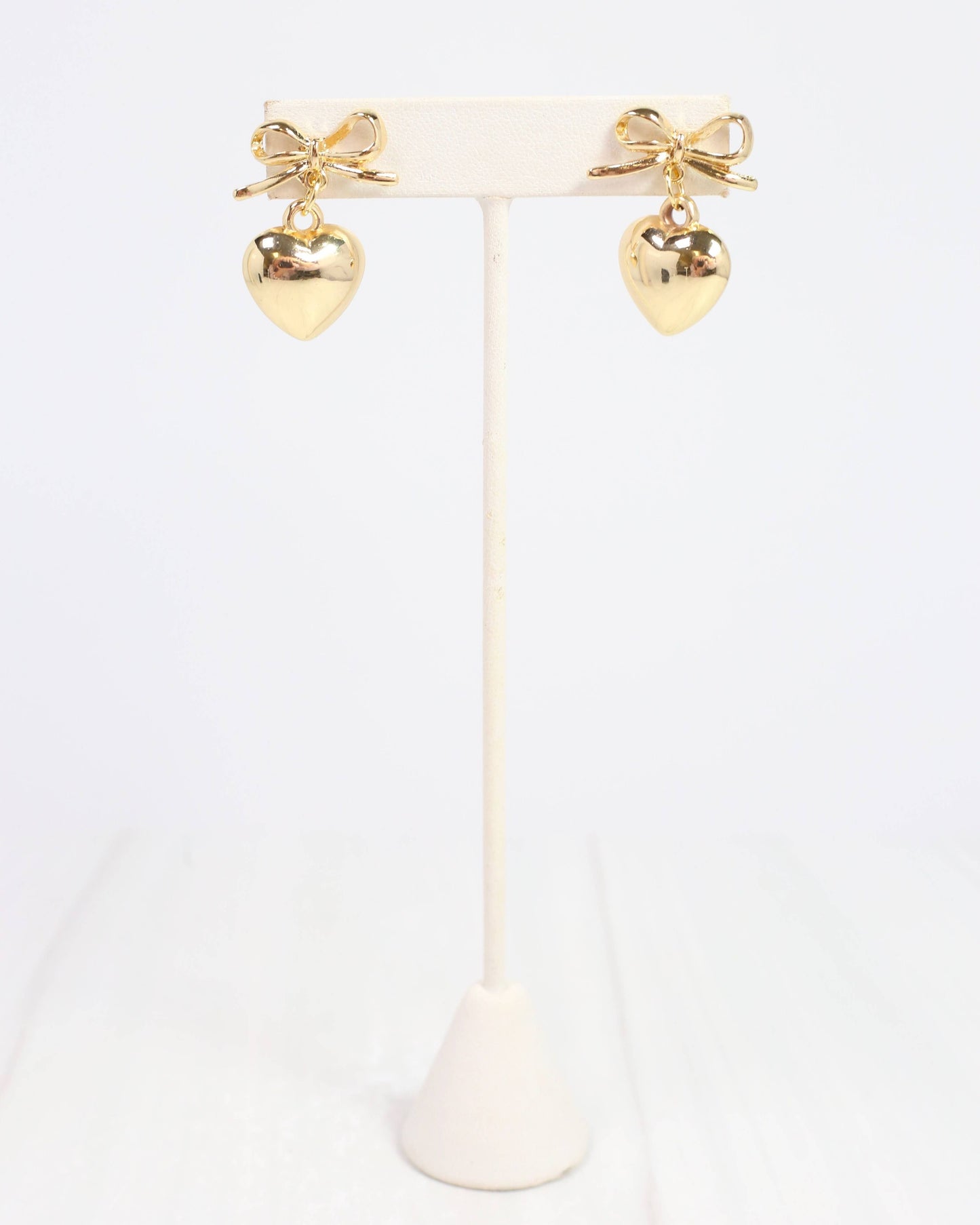 Catie Bow Heart Earring GOLD