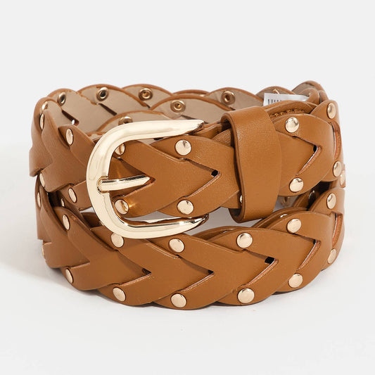 Faux Leather Braided Design Fashion Belt