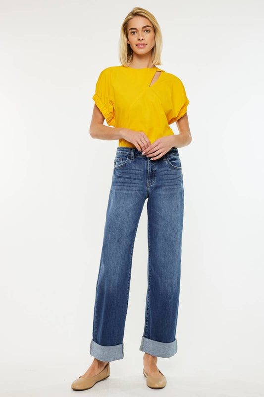 HIGH RISE WIDE LEG JEANS