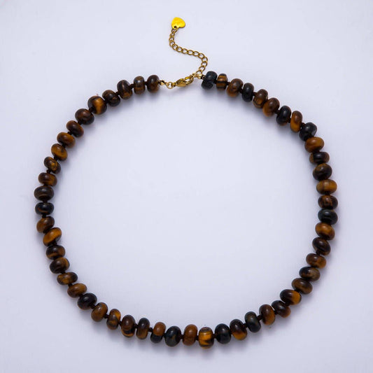 Natural Gemstone Rondelle Bead 17 Inch Necklace w Extender