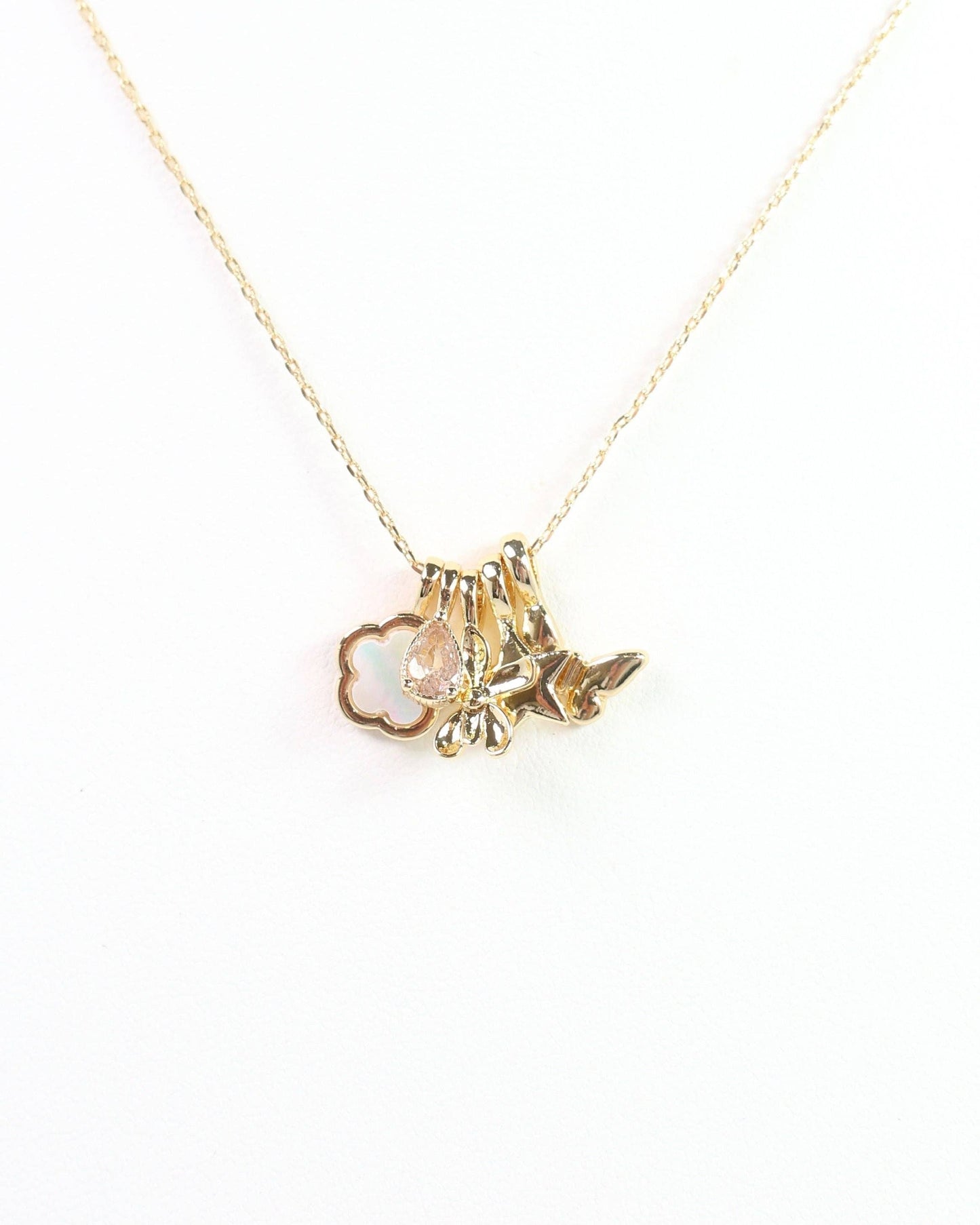 Lucky Stars Charm Necklace Set Gold