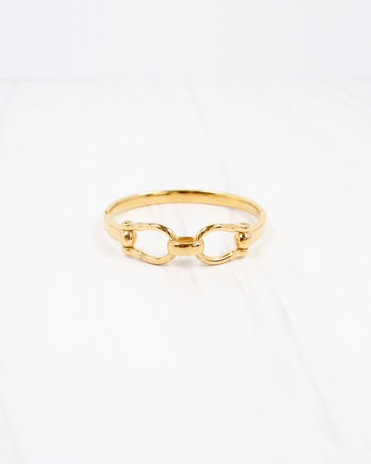 Lockport Horsebit Hinged Bracelet WP Gold