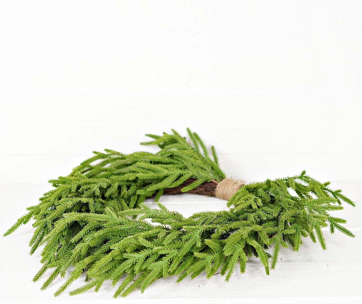 510707- 24inW Heart Twig Wreath-Soft Touch Evergreen Norfolk