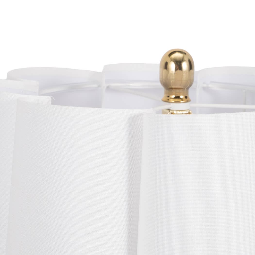 Ivory 25 in. Ceramic Floral Applique Table Lamp