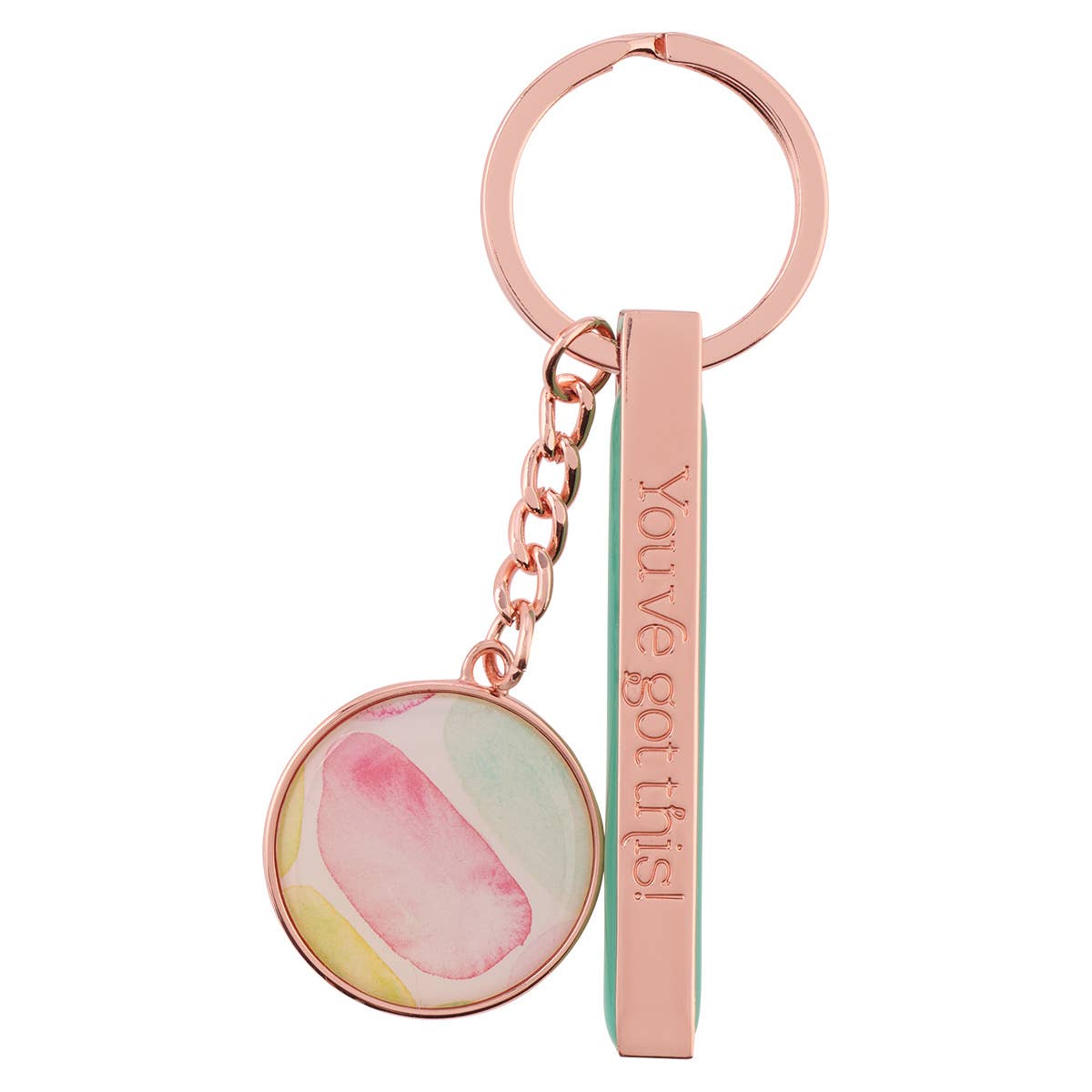 Keychain in Tin Smooth Sea Glass Got This
