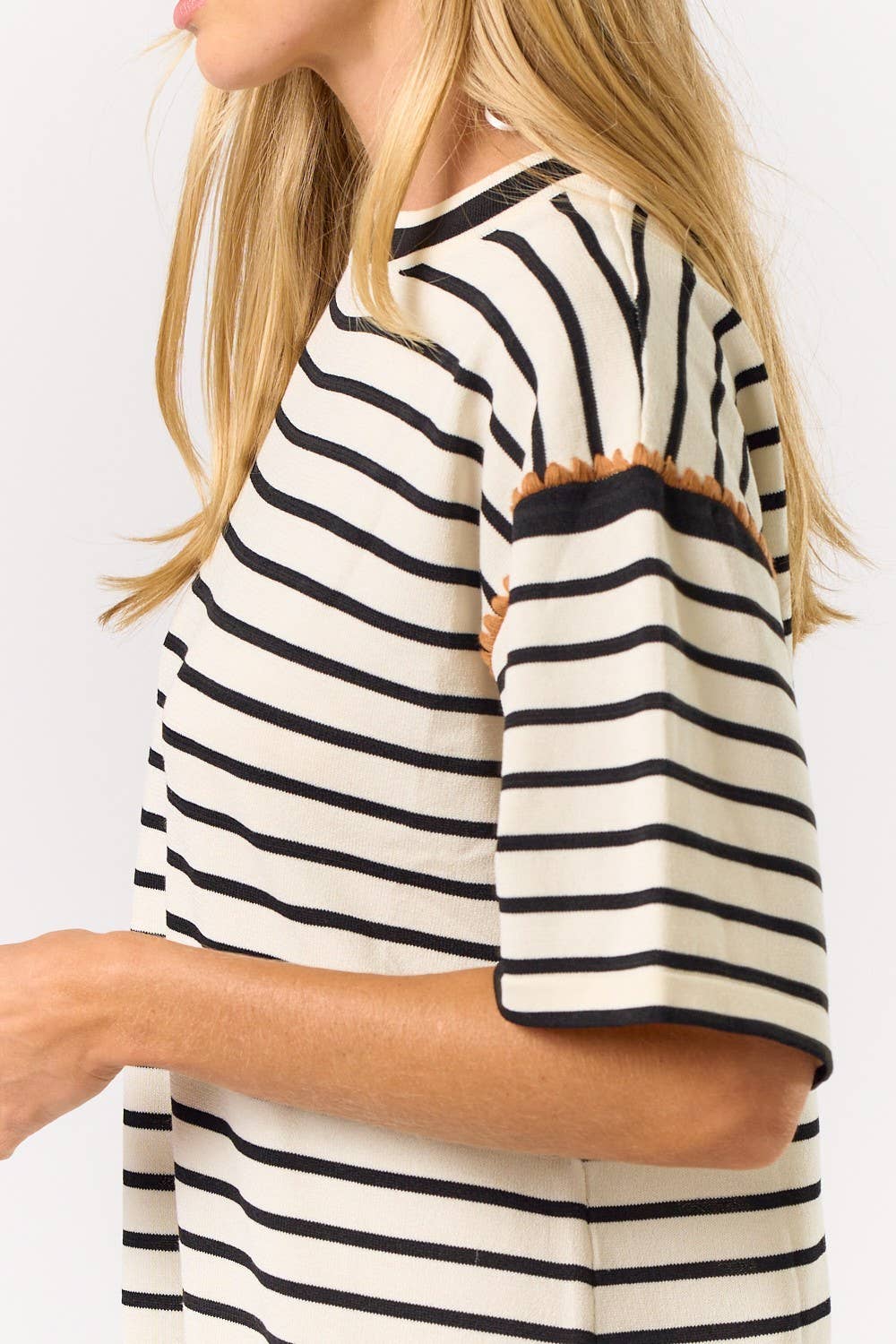 SPECIAL - STRIPE SHORT SLEEVE SHIRT DRESS I M