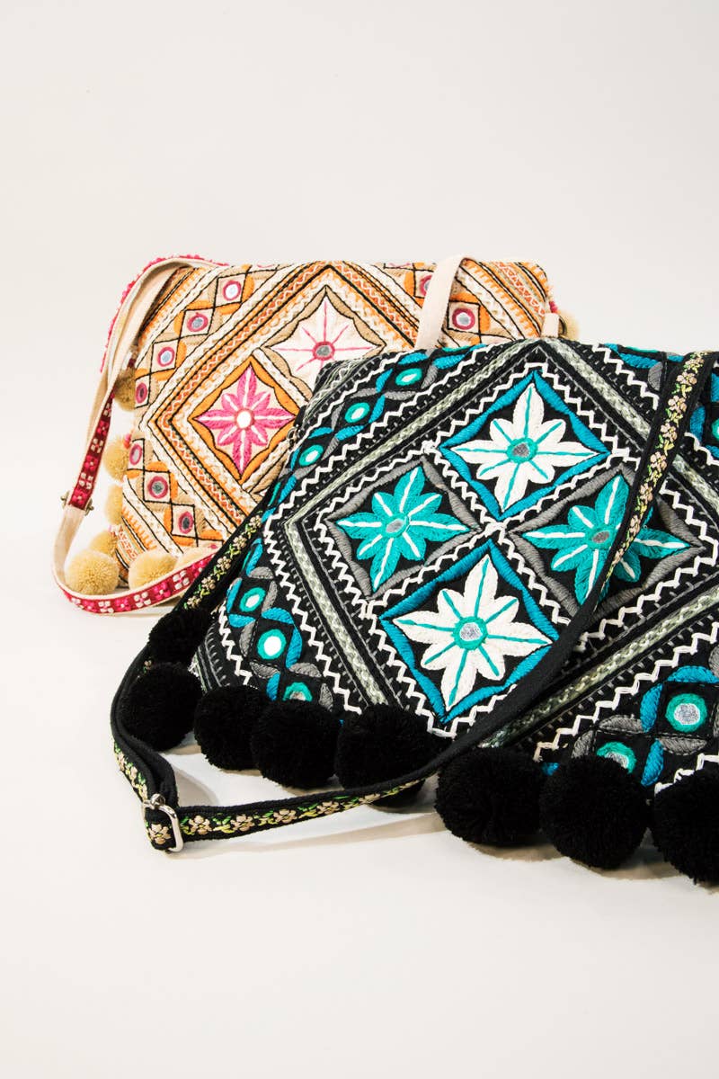 Handmade Moroccan Flower Embroidery Bag