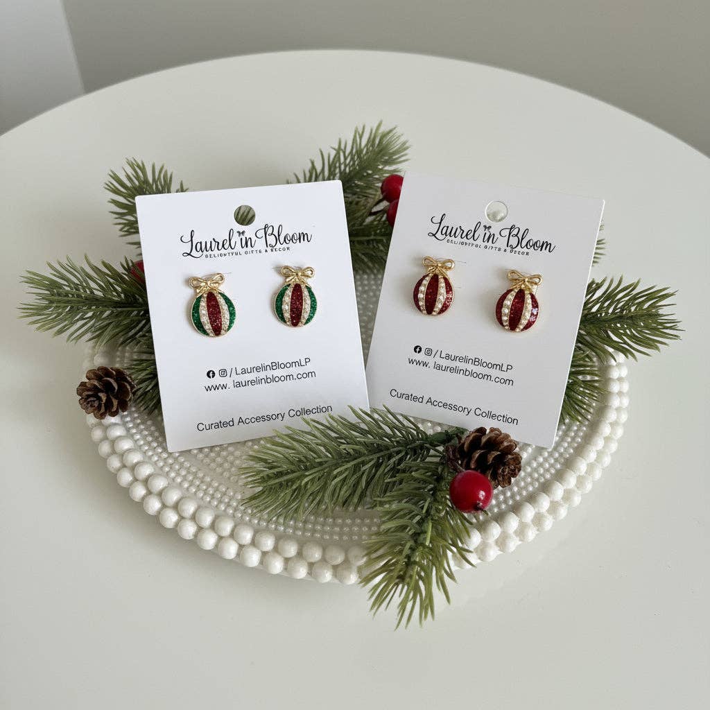 Vintage Holiday Baubles Ornament Earrings