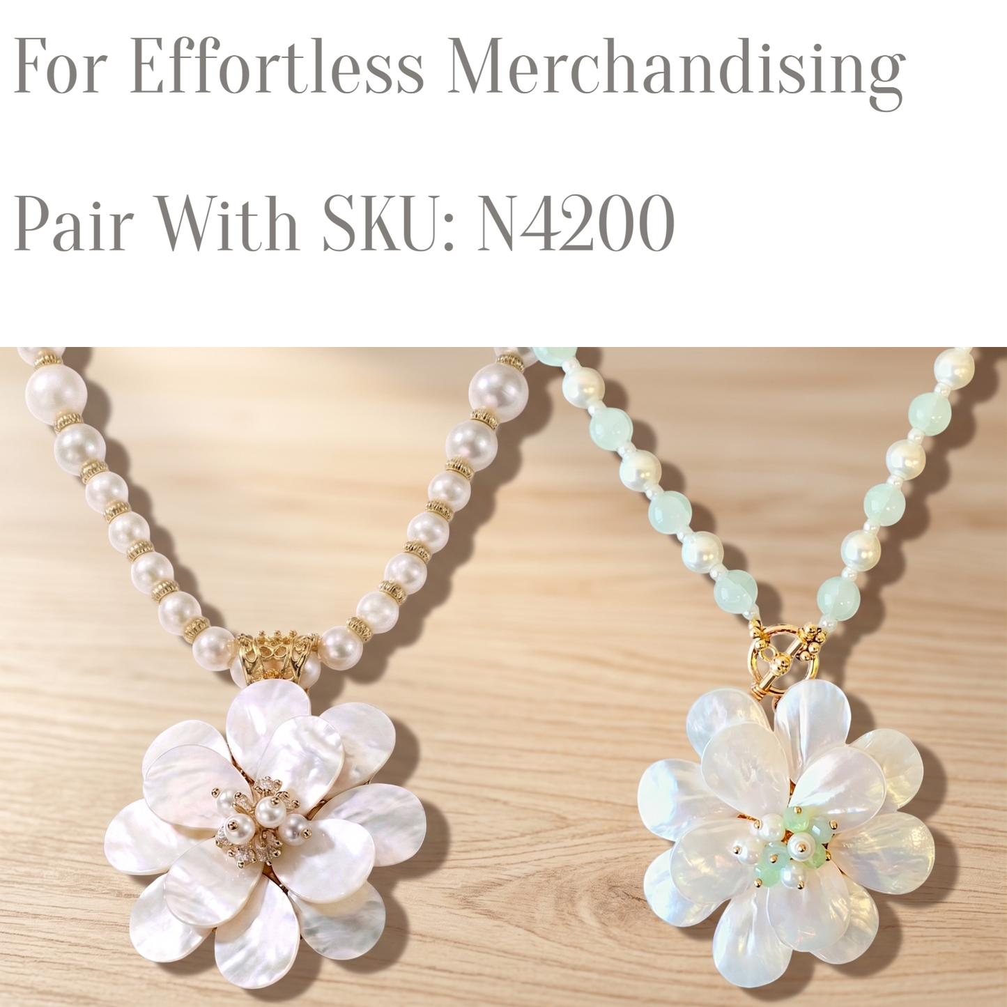 Mother of Pearl Flower Necklace | Handmade Statement Jewelry