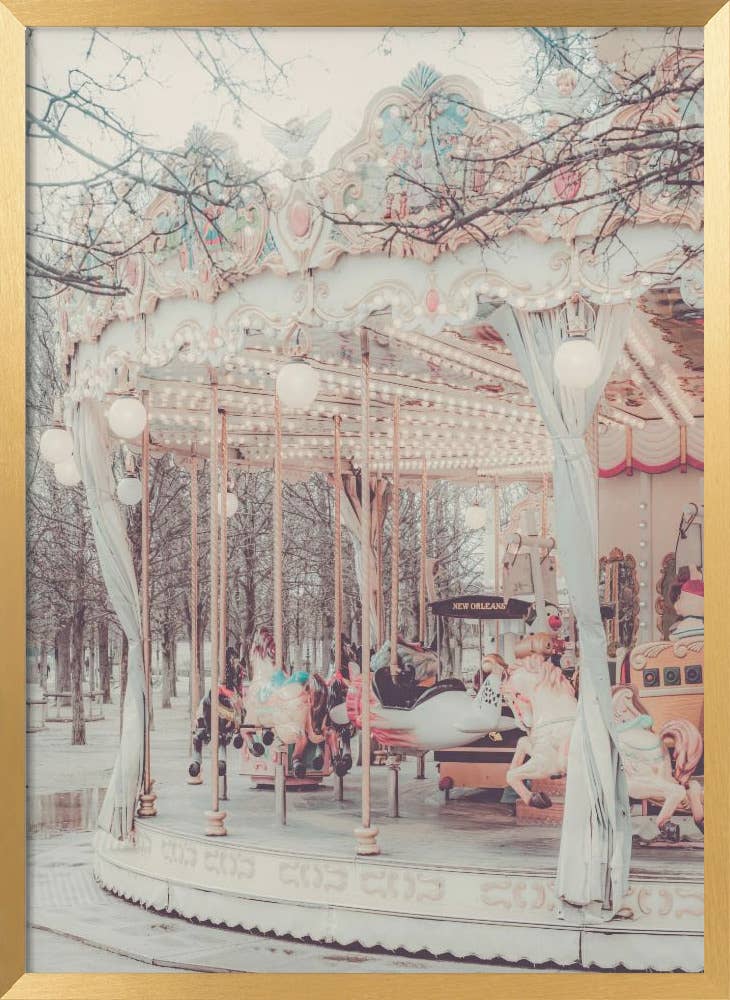 "Paris Carousel III" Framed Textured Wall Art