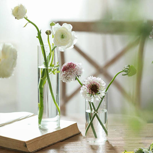 Glass Bud Vases, Light weight GlassVases, Bud Cylinder Vases