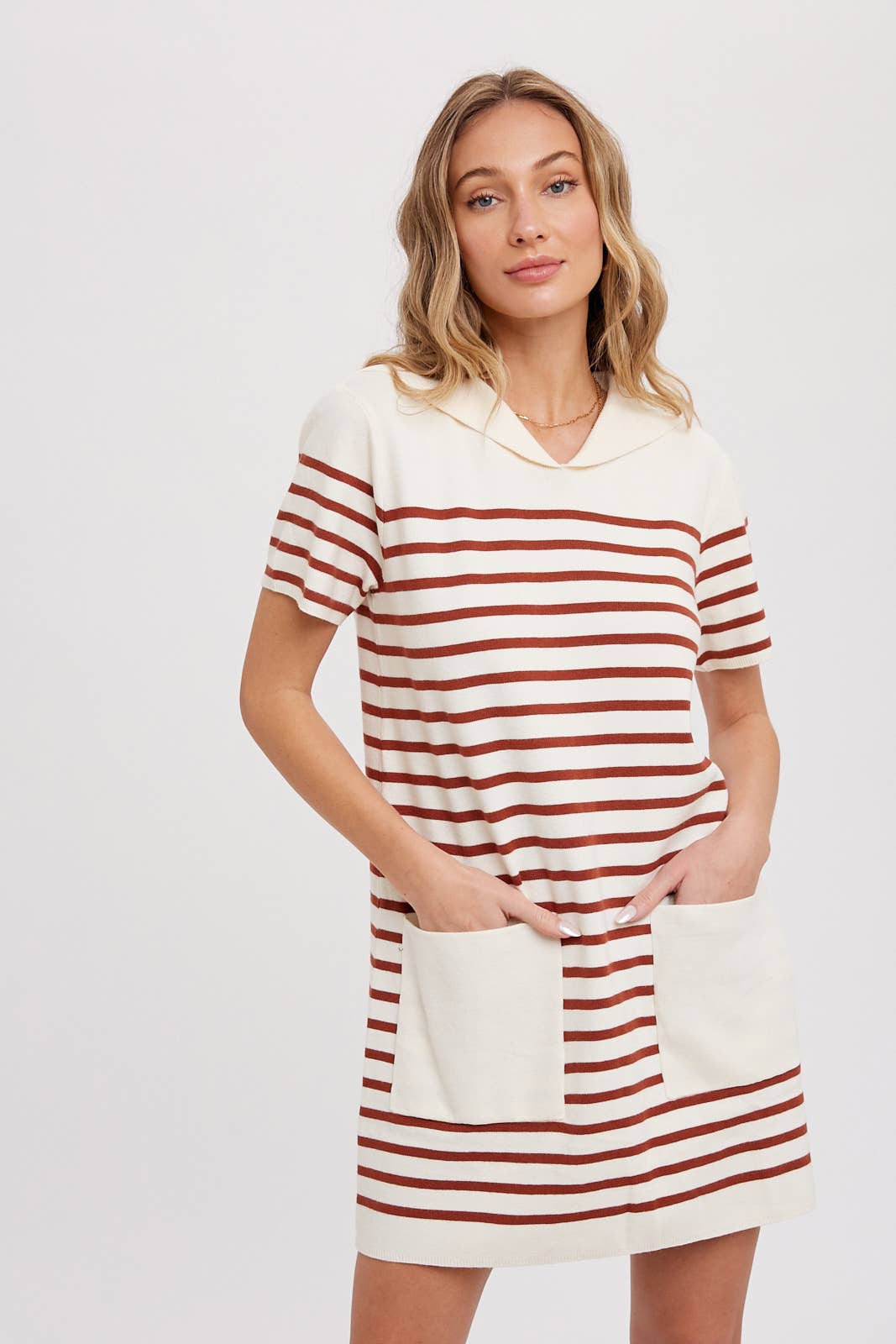 SAILOR COLLAR STRIPE DRESS