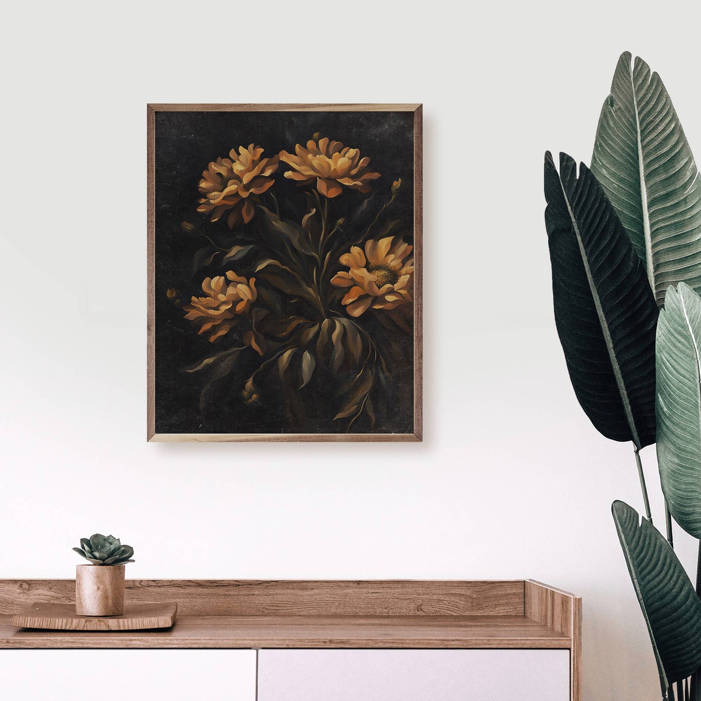 Dark Orange Florals