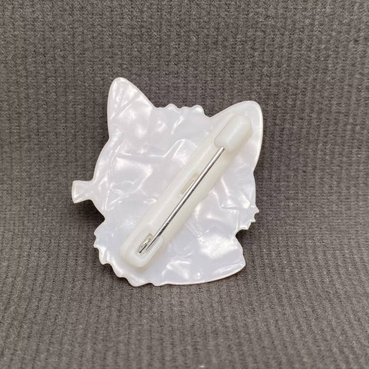 Cat Head Acrylic Brooch