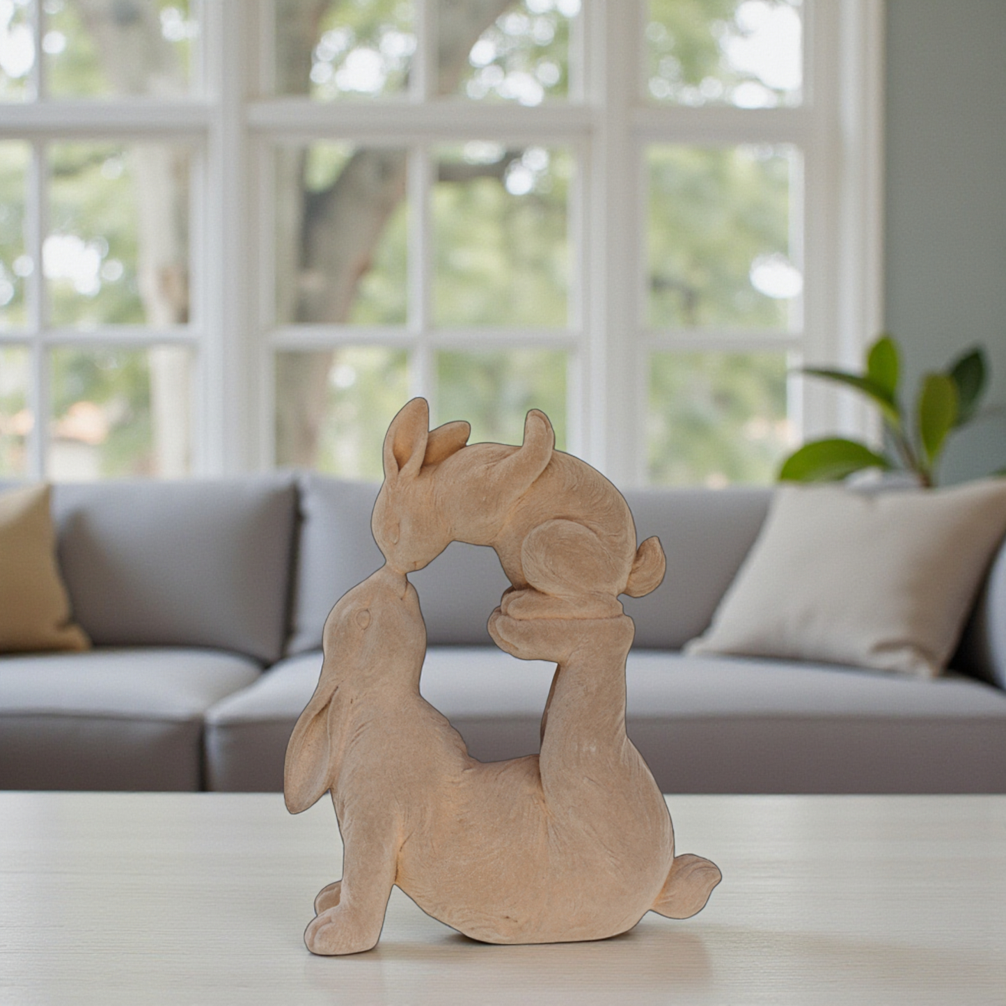 Ceramic Flocked Rabbit/Bunny