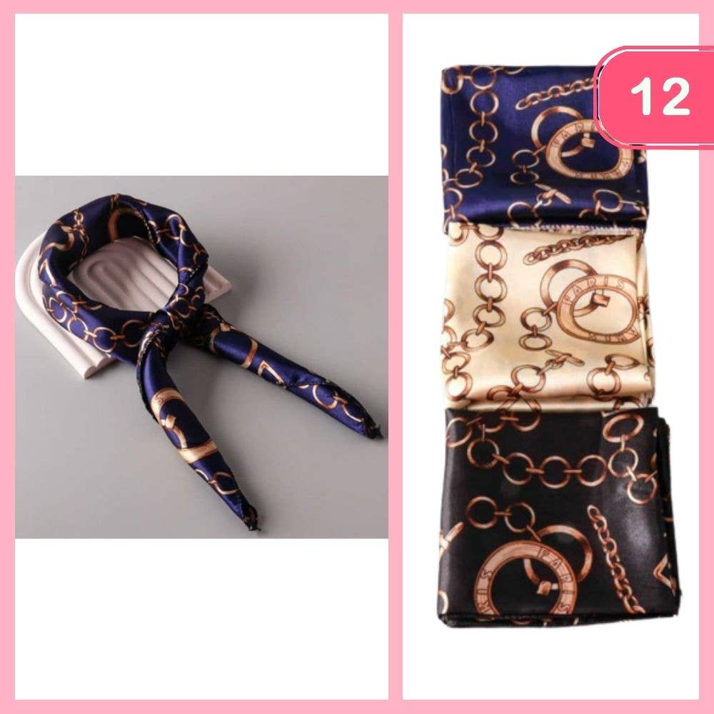 LUXURY CHAIN SILK LIKE SCARF