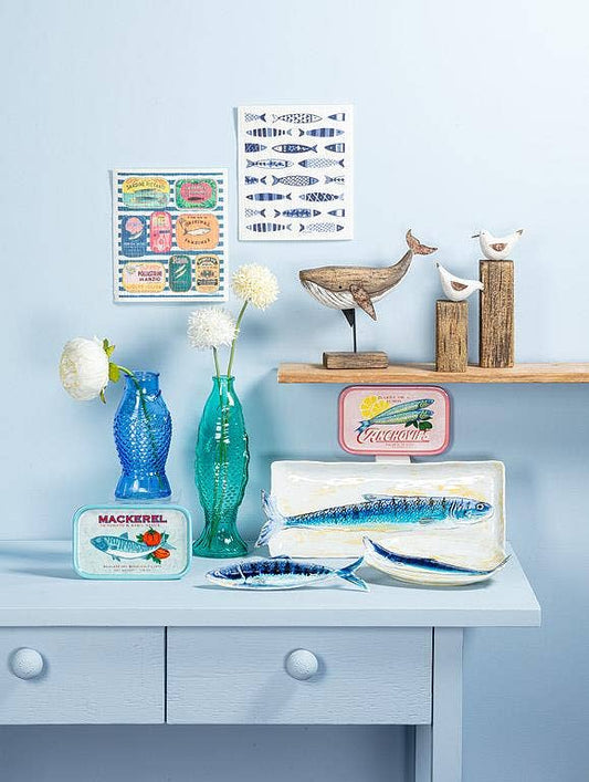 Medium Whale on Stand-Natural-8"H