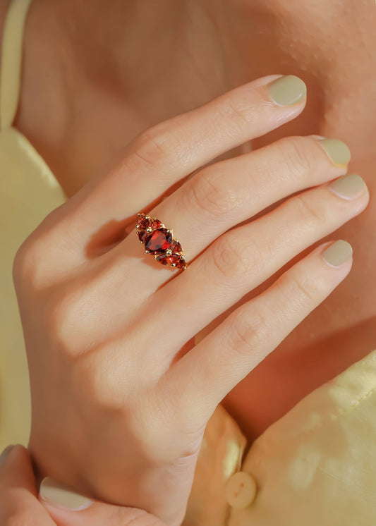 Crimson Majesty Garnet Ring