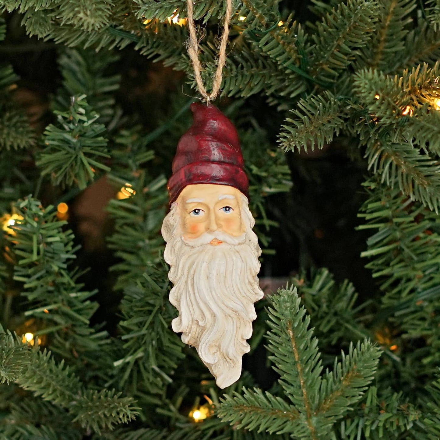 M1659- 5in White Beard Santa Polyresin Ornament