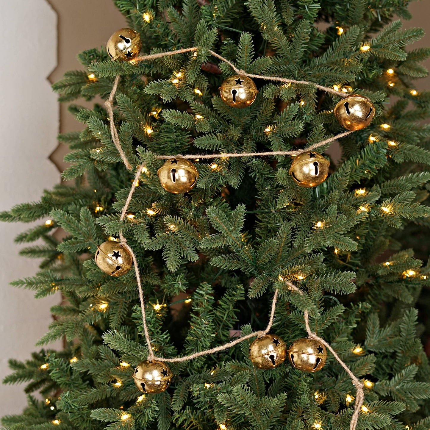 570650- 5ft Metal Bell Garland-2inD Goldx9-0/48