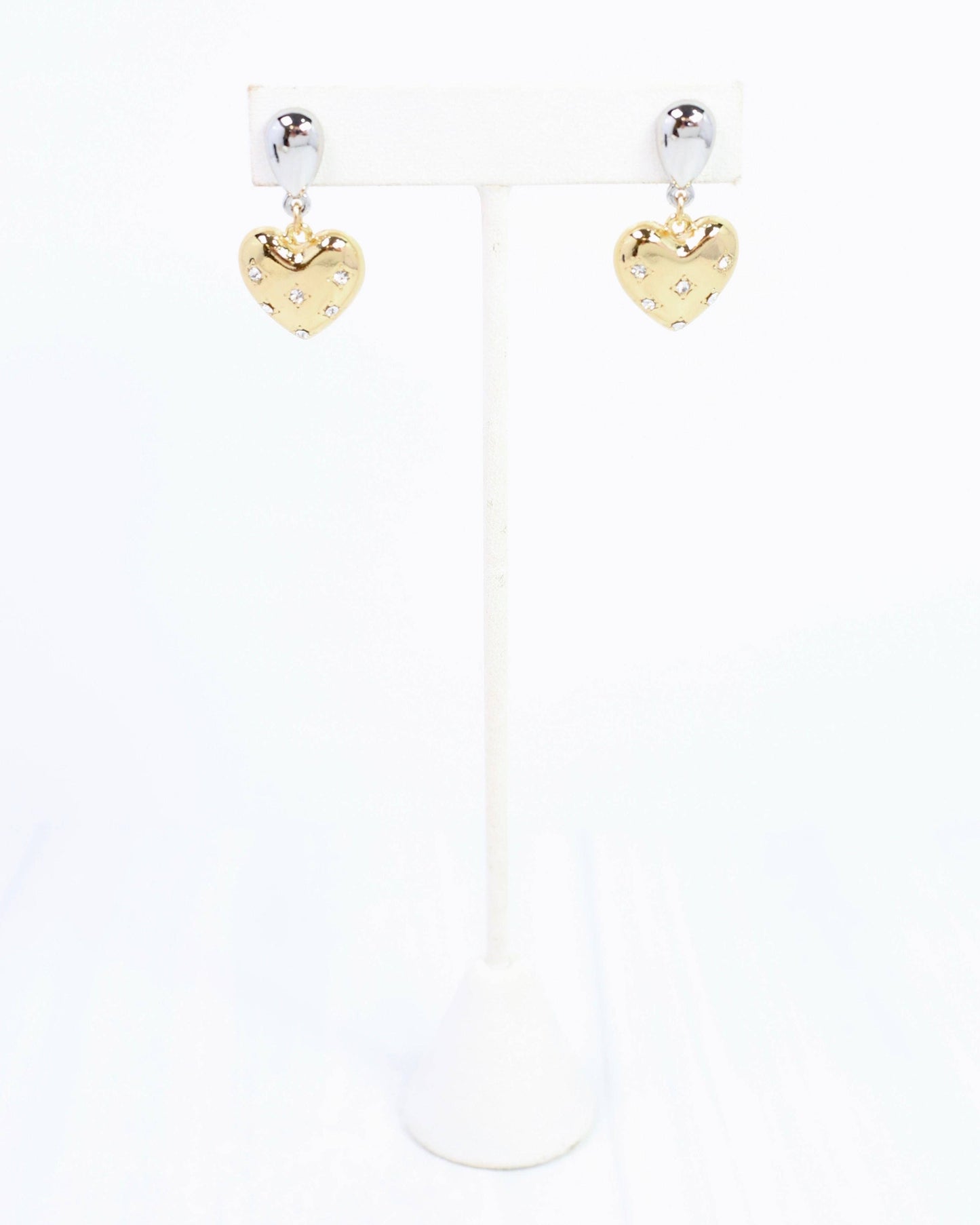 Tessa Heart Drop Stud Gold-Silver
