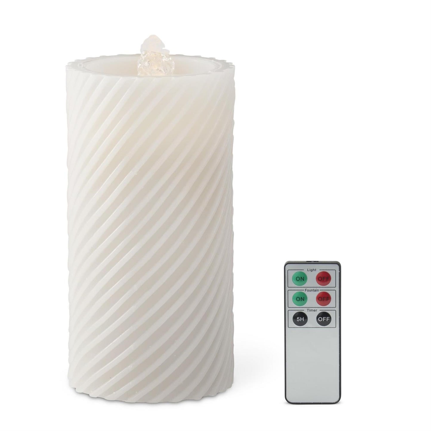 Spiral LED Wax Pillar Water Candle w/Timer & Remote