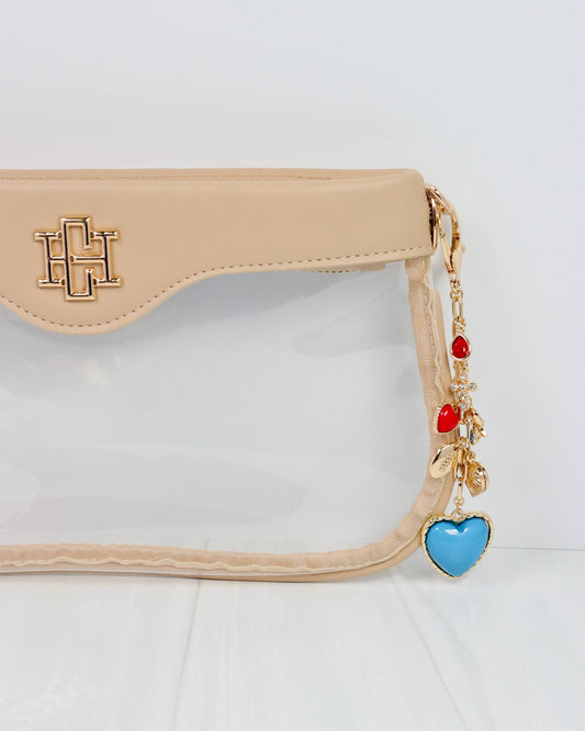 Sutton Bag Charm POWDER BLUE RED