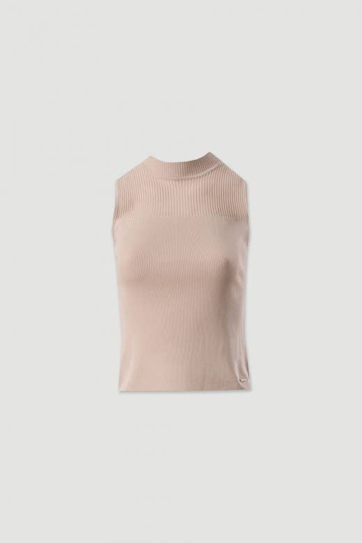 Knit Top with Turtleneck and Transparency