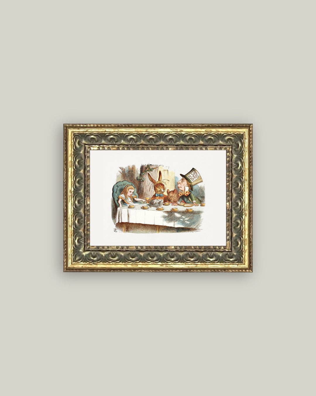 Tea Party with the Mad Hatter Framed Antique Art