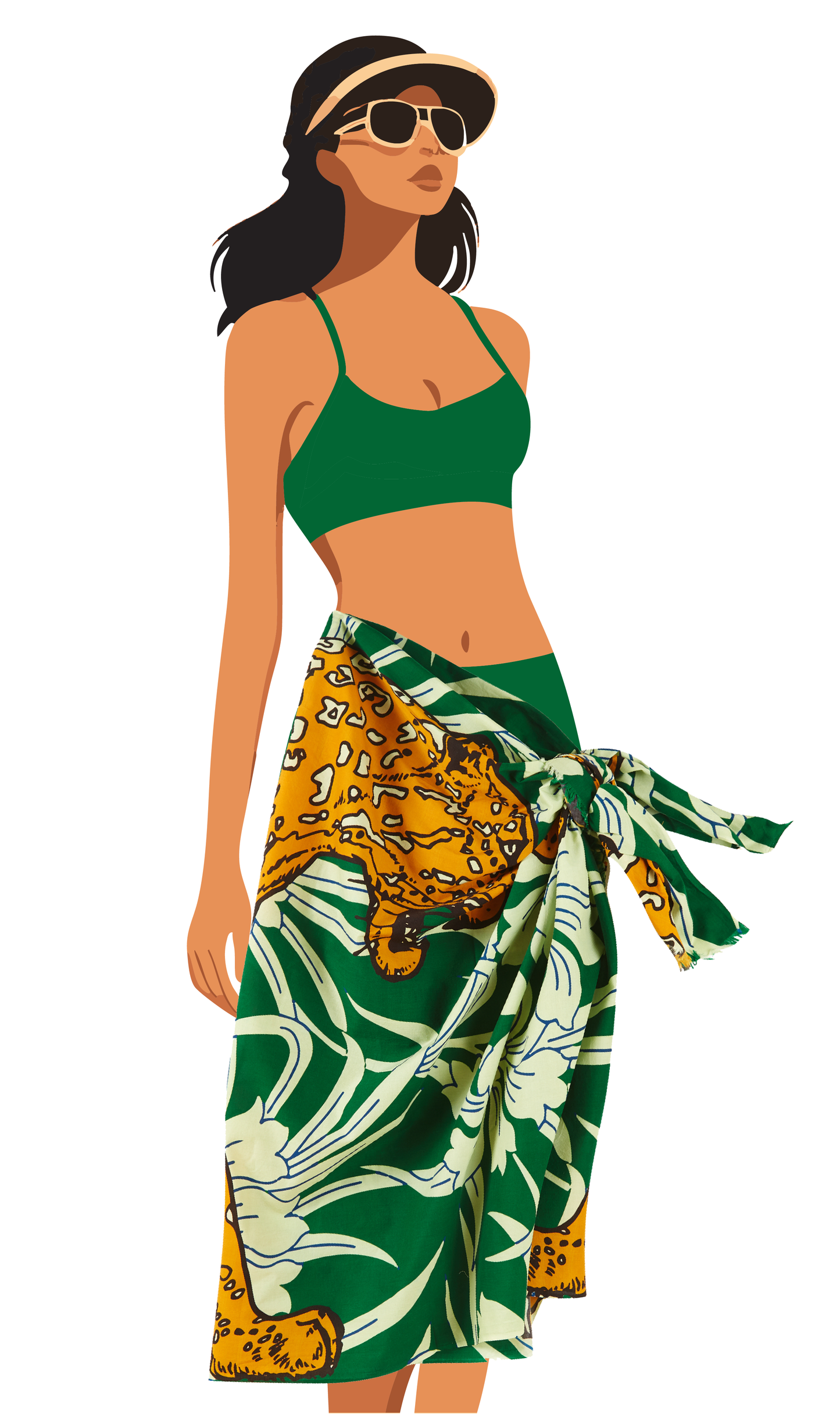 LEOPARD JUNGLE VOILE SHAWL/PAREO