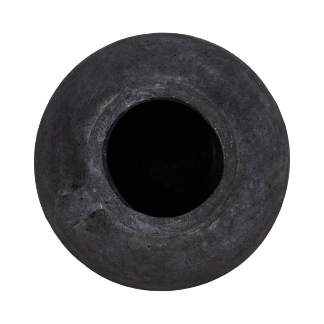 Black 7 in. Contemporary Pottery Bulbous Jug with Handle