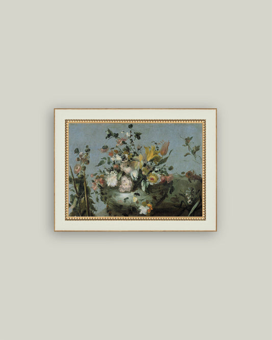 Blue Still Life with Flowers
