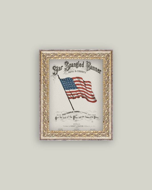 Vintage Star Spangled Banner Framed Antique Art