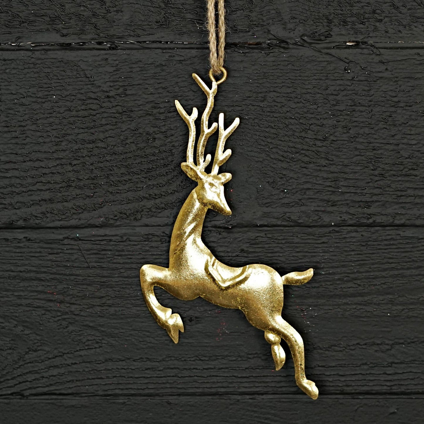 570675- Dazzling Gold Metal Deer Ornament-6.5W x 9.5L