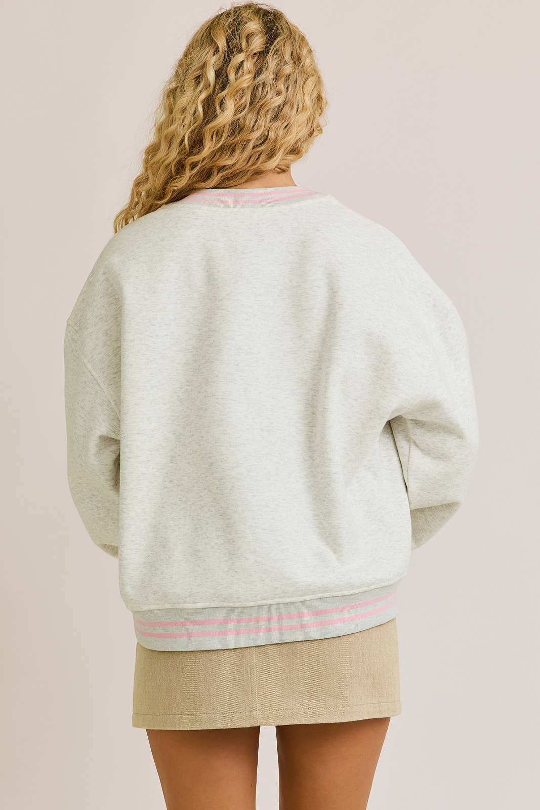 "UNITED STATES" CREW NECK PREPPY EMBROIDERY SWEATSHIRT