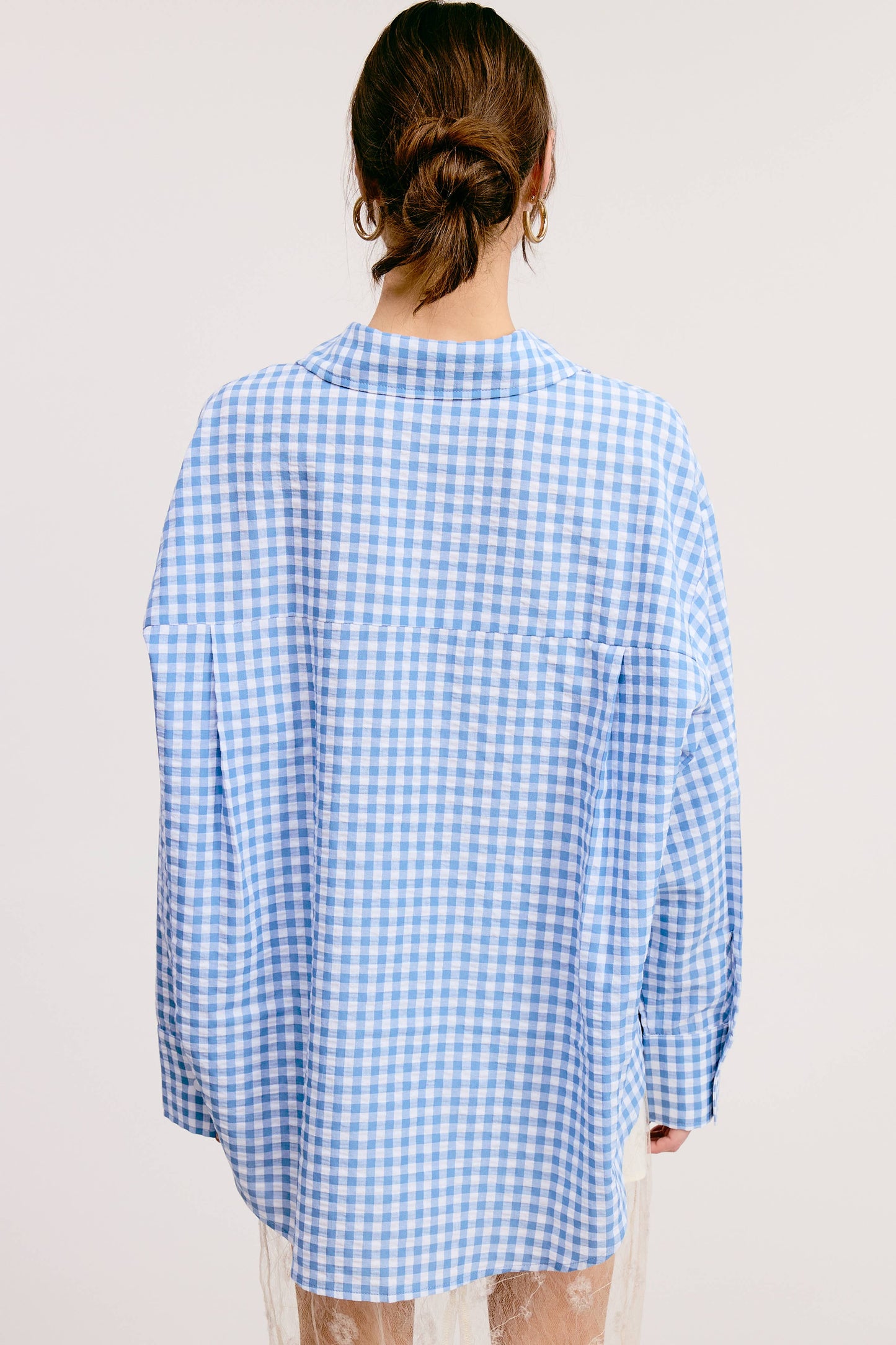 Oversized Gingham Button Down Shirt